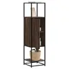 Image de vidaXL Buffet haut chêne marron 35,5x35x139 cm bois d'ingénierie métal