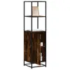 Image de vidaXL Buffet haut chêne fumé 35,5x35x139 cm bois d'ingénierie métal