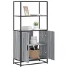 Image de vidaXL Buffet haut sonoma gris 68x35x139 cm bois d'ingénierie et métal