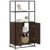 Image de vidaXL Buffet haut chêne marron 68x35x139 cm bois d'ingénierie métal