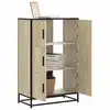 Image de vidaXL Buffet haut chêne sonoma 68x35x106,5 cm bois ingénierie métal