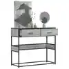 Image de vidaXL Table console sonoma gris 90x35x80 cm bois d'ingénierie