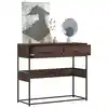 Image de vidaXL Table console chêne marron 90x35x80 cm bois d'ingénierie
