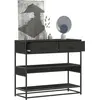 Image de vidaXL Table console noir 90x35x80 cm bois d'ingénierie