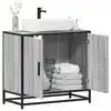 Image de vidaXL Armoire de lavabo de salle de bain sonoma gris 65x33x60 cm