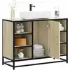 Image de vidaXL Meuble de salle de bain avec lavabo Chêne Sonoma 80 x 33 x 60 cm Bois d'ingénierie