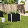 Image de vidaXL Jardinière noir 80x60 cm bois massif de pin