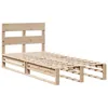Image de vidaXL Cadre de lit avec tête de lit 75x190 cm bois de pin massif, meuble de chambre, sommier, lit en bois, lit, lit simple