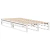 Image de vidaXL Cadre de lit Blanc 75x190 cm Bois de pin massif, lit, cadre de lit en bois massif, meuble de chambre à coucher, cadre de lit en bois, sommier