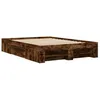 Image de vidaXL Cadre de lit sans matelas chêne fumé 120x190 cm bois ingénierie