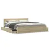 Image de vidaXL Cadre de lit tête de lit sans matelas chêne sonoma 200x200 cm