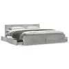Image de vidaXL Cadre de lit tête de lit sans matelas gris béton 200x200 cm