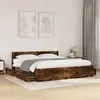Image de vidaXL Cadre de lit avec tête de lit chêne fumé 200x200 cm