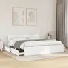 Image de vidaXL Cadre de lit avec tête de lit sans matelas blanc 180x200 cm
