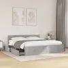 Image de vidaXL Cadre de lit avec tête de lit sans matelas gris béton 180x200cm