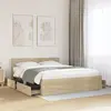 Image de vidaXL Cadre de lit tête de lit sans matelas chêne sonoma 160x200 cm