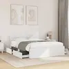 Image de vidaXL Cadre de lit avec tête de lit sans matelas blanc 140x200 cm