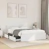 Image de vidaXL Cadre de lit avec tête de lit sans matelas blanc 120x190 cm