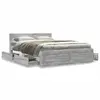 Image de vidaXL Cadre de lit et tête de lit sans matelas sonoma gris 120x190 cm