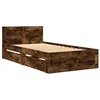 Image de vidaXL Cadre de lit avec tête de lit sans matelas chêne fumé 75x190 cm