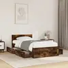 Image de vidaXL Cadre de lit avec tête de lit sans matelas chêne fumé 75x190 cm