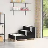 Image de vidaXL Lit surélevé à 3 niveaux noir 120x80 cm bois de pin massif