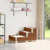 Image de vidaXL Lit surélevé à 3 niveaux marron 120x80 cm bois pin massif