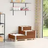 Image de vidaXL Lit surélevé à 3 niveaux marron 120x80 cm bois pin massif
