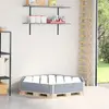 Image de vidaXL Lit surélevé hexagonale gris 160x160 cm bois de pin massif