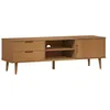 Image de vidaXL Meuble TV MOLDE Marron 158x40x49 cm Bois de pin massif