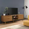 Image de vidaXL Meuble TV MOLDE Marron 158x40x49 cm Bois de pin massif