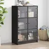 Image de vidaXL Buffet haut avec portes noir 68x37x109 cm bois d'ingénierie