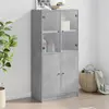 Image de vidaXL Buffet haut avec portes gris béton 68x37x142 cm bois ingénierie