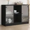 Image de vidaXL Buffet noir 102x37x75,5 cm bois d'ingénierie