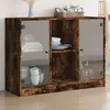 Image de vidaXL Buffet chêne fumé 102x37x75,5 cm bois d'ingénierie