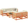 Image de vidaXL Salon de jardin 6 pcs avec coussins cire marron bois pin massif