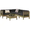 Image de vidaXL Salon de jardin 6 pcs avec coussins bois de pin imprégné