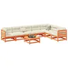 Image de vidaXL Salon de jardin 8 pcs avec coussins marron cire bois pin massif