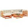 Image de vidaXL Salon de jardin 7 pcs avec coussins cire marron bois pin massif
