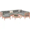 Image de vidaXL Salon de jardin 8 pcs avec coussins sapin douglas solide