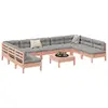 Image de vidaXL Salon de jardin avec coussins 10 pcs bois massif sapin douglas