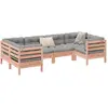Image de vidaXL Salon de jardin 6 pcs et coussins bois massif sapin de douglas