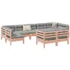 Image de vidaXL Salon de jardin 9 pcs avec coussins sapin de douglas solide