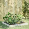 Image de vidaXL Lit surélevé de jardin blanc 100x100x18,5 cm acier