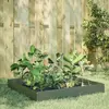 Image de vidaXL Lit surélevé de jardin vert olive 100x100x26 cm acier
