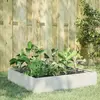 Image de vidaXL Lit surélevé de jardin blanc 100x100x33,5 cm acier