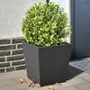 Image de vidaXL Jardinières 2 pcs noir 40x40x40 cm acier