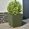 Image de vidaXL Jardinières 2 pcs vert olive 40x40x40 cm acier
