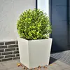 Image de vidaXL Jardinière blanc 50x50x50 cm acier