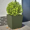 Image de vidaXL Jardinières 2 pcs vert olive 50x50x50 cm acier